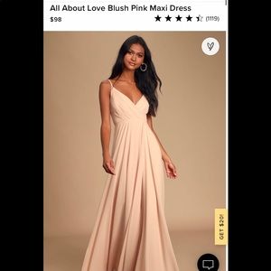 Lulu’s All About Love Blush Maxi dress